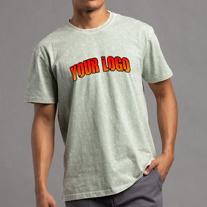 Camisetas de Algodón 100% Tejido, 230 Gramos, Estilo Vintage, Lavado Ácido, Corte Holgado, Tallas Grandes, Transpirables, Venta al Por Mayor - Product Image 1