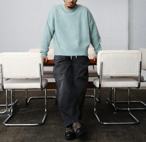 Wholesale Custom Logo <b>Men</b> Mohair Sweater Intarsia Knit Crew Neck Brushed Wool Blend Long Sleeve <b>Pullover</b> - Product Image 1