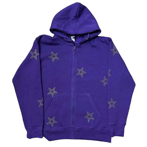 Sweats à capuche à manches longues avec strass, créez vos propres sweats à capuche avec strass, sweats à capuche thermiques unis pour hommes, sweats à capuche avec strass à prix abordable - Product Image 1