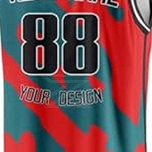 Maillot de basket-ball personnalisé pour hommes, haute qualité, 100% polyester, sans manches, col en V, tissu respirant à séchage rapide, service OEM, nom et numéro - Product Image 4