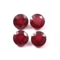 Pierre de rubis naturelle de qualité AAA remplie de verre, pierre à facettes de forme ronde, rubis rouge pour bijoux