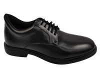 Chaussures habillées en cuir véritable noir pour hommes, style Oxford, à bout pointu, à lacets, pour le bureau et la carrière, couleur unie, semelle extérieure en caoutchouc, toutes saisons
