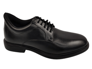 Zapatos Oxford de Vestir para Hombre, de Cuero Genuino Negro, Punta Redonda, con Cordones, para Oficina y Carrera Profesional, Color Sólido, Suela de Goma, para Todas las Temporadas - Product Image 4