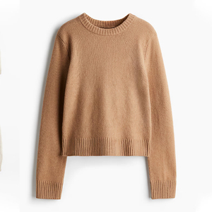 Suéter de punto trenzado de manga larga para mujer, cuello redondo, holgado, informal, suave, cálido y cómodo para invierno - Product Image 3