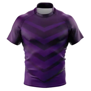 Camiseta de Rugby Personalizada de Alta Calidad, Transpirable, Tallas Grandes, Nuevo Diseño, Duradera, 100% Poliéster, Uniforme de Rugby - Product Image 1