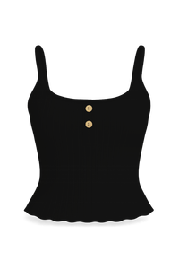 Top de tirantes elástico suave de punto acanalado con botones para mujer al por mayor, ideal para verano, atuendo casual, producción a granel de marca de moda. - Product Image 3