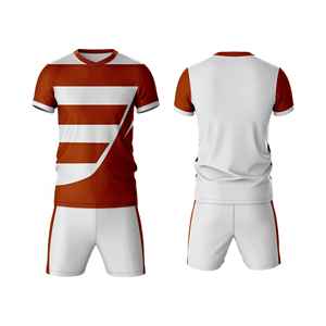 Uniforme de rugby personnalisé pour hommes, manches courtes, bleu, rouge, blanc, sublimé, anti-transpiration, coupe classique, uniforme adulte, fabricant OEM - Product Image 4