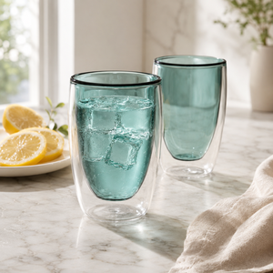 Tasse en verre borosilicate double paroi de 250 ml, faite à la main, sans plomb, isolée, pour café, thé, latte, expresso, réutilisable, en gros - Product Image 6