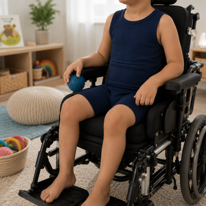 Combinaison adaptative sans manches pour enfants avec fermeture éclair |   Vêtements inclusifs en coton biologique extensible, respirant et adaptés aux sens des enfants de 3 à 16 ans - Product Image 2