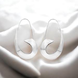 Modernos Pendientes de Aro en Forma de Lágrima, Plata de Ley 925, Regalo de Aniversario de Bodas, Pendientes Colgantes de Media Luna - Product Image 4