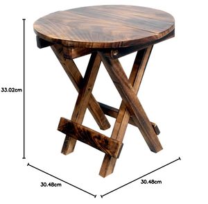 Table d'appoint ronde en bois artisanale, style antique, best-seller, pour salon, bureau, décoration, vente en gros - Product Image 3