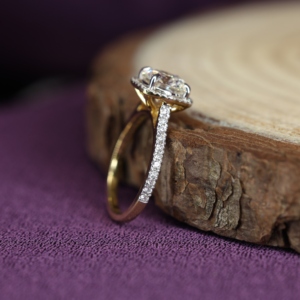 <b>925</b> Sterling <b>Silver</b> Classic Promise Wedding <b>Ring</b> 2 Carat Cushion Cut VVS1 Original Moissanite Halo Engagement <b>Ring</b> Claw Setting - Product Image 5