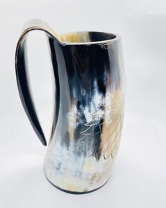 Verre à boire en corne de buffle de qualité supérieure, style corne de bovin viking, avec bordure en laiton, à prix bas - Product Image 3