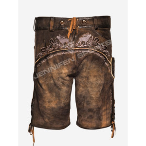 Shorts pour hommes en cuir suédé de vachette bavarois allemand de haute qualité, personnalisés avec logo brodé, style décontracté - Product Image 6