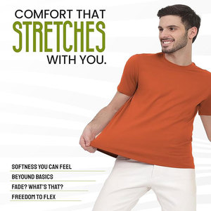 Camiseta de Manga Corta para Hombre, de Color Sólido, de Algodón, de Secado Rápido, Transpirable, a la Moda, Holgada, con Hombros Descubiertos - Product Image 3