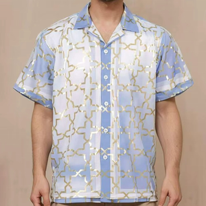 Nouvelle Arrivée Chemises de Vacances à Manches Courtes en Flanelle pour Hommes Style Insulaire Personnalisables Anti-Plis Séchage Rapide Écologiques Respirantes - Product Image 6