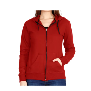 Sudadera con capucha de punto para mujer, personalizada, de invierno, con cremallera y logotipo frontal, de gran gramaje, cortavientos y transpirable, ¡la más vendida! - Product Image 1