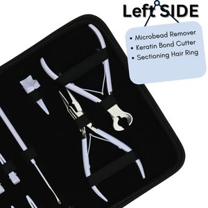 Complete Hair Extension Kit Keratin Bond Cutter Micro Bead Crimper Remover Hair Pull Hook Curved <b>Needles</b> Clips Parting Ring - Product Image 4