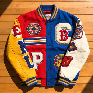 Veste universitaire personnalisée OEM pour homme, veste en cuir à manches longues, veste de style hip-hop streetwear, veste bomber, manteau d'hiver - Product Image 1