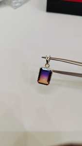 Colgante de Ametrina con Corte Octogonal en Plata de Ley 925, Hecho a Mano, Regalo para Ella y para Niños - Product Image 2