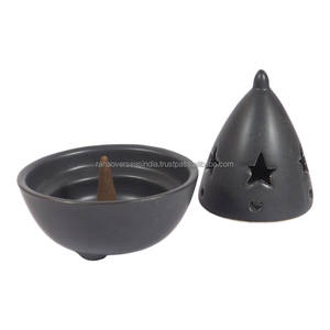 เตาเผาเครื่องหอมทรงกรวยเหล็กสไตล์วินเทจ ลายดาว ทนทาน ใช้ตกแต่งได้ พร้อมใช้งานสำหรับอโรมาเธอราพี - Product Image 3