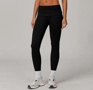 Leggings Deportivos de Cintura Alta, Tejidos, Ecológicos, 220g, Sólidos, Largos, Elásticos y Transpirables para Yoga - Product Image 5