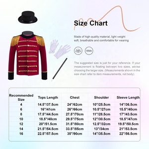 4-16 Enfants Garçons <span class=keywords><strong>Cirque</strong></span> Costume Sets Tops Avec Chapeau Baguette Magique Gants Sets pour Cosplay Dress up Performance Theme Party Role Play - Product Image 6
