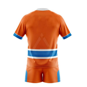 Conjunto de Uniforme de Rugby Clásico para Hombre, Tela Suave y Resistente, Ajuste Cómodo, Colores del Equipo, Camiseta de Manga Corta y Pantalones Cortos para Equipos Escolares - Product Image 3