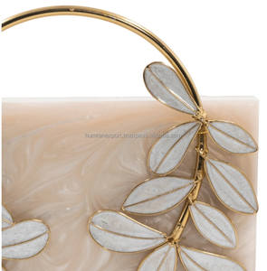 Bolso de Mano de Resina con Aspecto de Mármol de la Mejor Calidad, Bolso de Hombro para Regalo de Boda en India, Decoración de Perlas, Patrón de Piedras, para Fiestas - Product Image 5