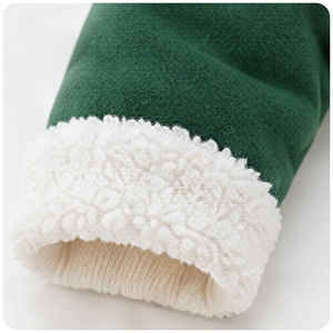 Ensemble barboteuse polaire à capuche oreilles d'ours pour bébé, fermeture éclair bidirectionnelle sur le devant, manches longues, garniture en fausse fourrure écologique, tenue d'hiver douillette pour nourrisson - Product Image 2