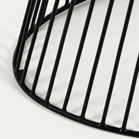 Table de salle à manger de style européen moderne avec base en métal de style cage et plateau en bois de manguier massif de forme ovale pour la maison, la cuisine ou le restaurant