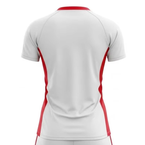 Unisex Volleyball Uniform Set White Red Black Sublimation Printed Breathable 100% Polyester Seamless Fusing Jersey Shorts Adult - Product Image 4
