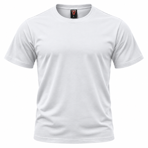 เสื้อยืดคอกลมแขนสั้นผ้าฝ้ายเรียบสำหรับผู้ชายแบบ OEM สั่งทำได้ - Product Image 2