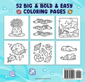 Scène marine : Livre de coloriage pour adultes et enfants, motifs audacieux et faciles pour la relaxation avec la vie marine (Vente en gros) - Product Image 3