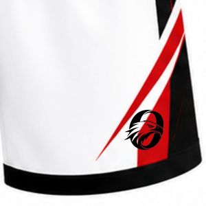 Shorts de volley-ball sublimés blancs, rouges et noirs – Bas de tenue sportive professionnels pour matchs d'équipe – Vêtements d'entraînement légers - Product Image 4
