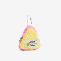 Porte-monnaie unisexe portable en laine d'agneau, couleur personnalisée, fermeture éclair, mini format, logo personnalisé, motif uni, 40G, personnalisable