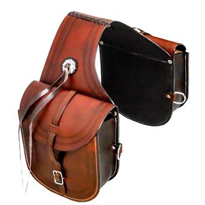 Bolsa de Sillín Western Premium de Cuero Genuino con Concho y Hebilla, Hecha a Mano, para Equitación y Senderismo - Product Image 3