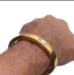 Golden Color Brass Bangles For <b>Bridesmaid</b> Gift Textured Brass Bangles With Antique Finish Touch - Product Image 6