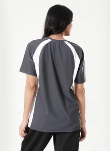 T-shirt noir uni pour femme, coupe ajustée, manches courtes, en coton épais, délavé à l'acide, personnalisable, haute qualité, OEM, vente en gros - Product Image 4