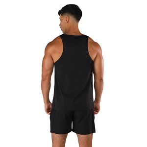 Débardeur de sport noir pour homme en mesh respirant léger, idéal pour la gym et l'entraînement, sans manches, vêtement de fitness athlétique - Product Image 2