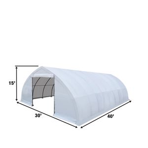 TMG ST3040V Container House 30FT X 40FT Riparo per Stoccaggio con Soffitto a Soffietto, Copertura in PVC Resistente da 17 oz e Porte Passanti - Product Image 3