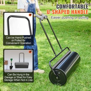 Rullo per Prato in Acciaio da 17 Galloni Riempibile con Sabbia/Acqua, Maniglia Ergonomica a U Facile da Gire, Aeratore Manuale per Prato da 17 Galloni - Product Image 3