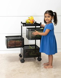 Panier de rangement en métal robuste, organisateur en fil d'acier, panier multifonctionnel pour la cuisine, la salle de bain, le bureau et le rangement domestique - Product Image 2