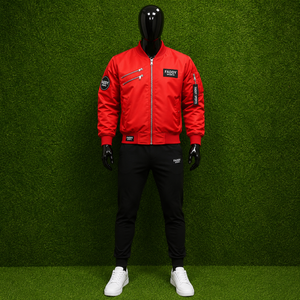 Premium Red Bomber <b>Jacket</b> Men's Streetwear Casual Slim Fit Flight <b>Pilot</b> Coat Windbreaker Varsity Baseball <b>Jacket</b> Multi-Pockets - Product Image 3
