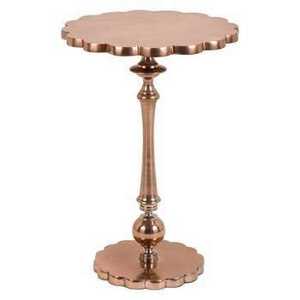 Vintage Antique Brass <b>Side</b> <b>Table</b> <b>Round</b> Bamboo Style Pedestal Drink <b>Table</b> Metal Accent End <b>Table</b> for Classic Living Room Decor - Product Image 2