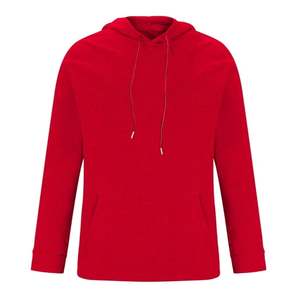 Sweat-shirt à capuche rouge pour homme, coupe classique, couleur unie, décontracté, en coton tricoté, avec poche avant, pour l'automne - Product Image 1