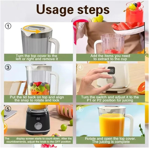 เครื่องปั่นแบบพกพาขนาด 600 มล. ชาร์จผ่าน USB ปลอดสาร BPA สำหรับทำสมูทตี้ คั้นน้ำผลไม้ บดน้ำแข็ง ผสมเครื่องดื่ม ใช้ในบ้าน แบตเตอรี่ 3000mAh - Product Image 4