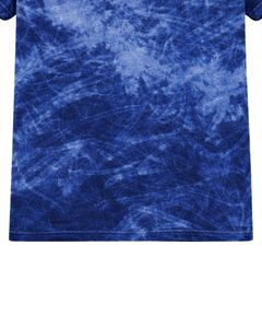 Dark Blue Ice Dye T Shirt Men Round Neck Short Sleeve Cotton Casual Streetwear Vintage <b>Wash</b> Custom OEM Wholesale Tee Supplier - Product Image 6