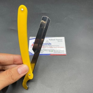 Rasoir de coiffeur professionnel de haute qualité en acier inoxydable jaune poignée en plastique jetable rasoir turc visage rasage durable - Product Image 6