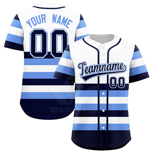 Camiseta de Béisbol Personalizada de Invierno, Rayas Verde Azulado, Negro y Blanco, Impresión Sublimada, Cierre de Botones, Unisex, Adulto, Manga Corta, Transpirable, 100% - Product Image 2